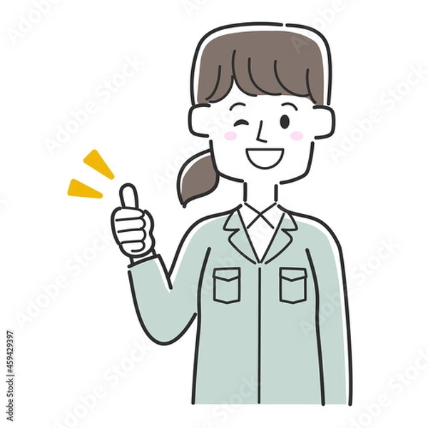 Fototapeta サムズアップしている工務店の社員