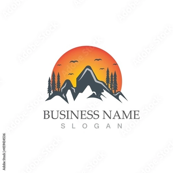 Fototapeta Mountain icon Logo template vector
