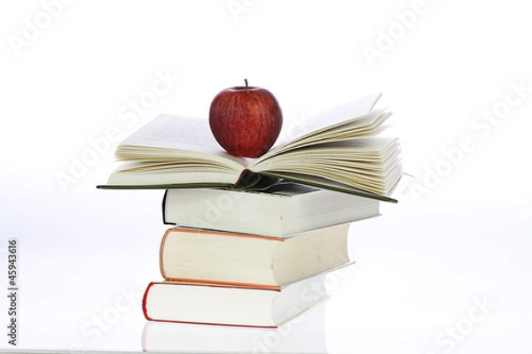 Obraz Bücher mit Apfel