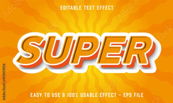 Fototapeta super editable text effect template with abstract style use for business brand and company logo