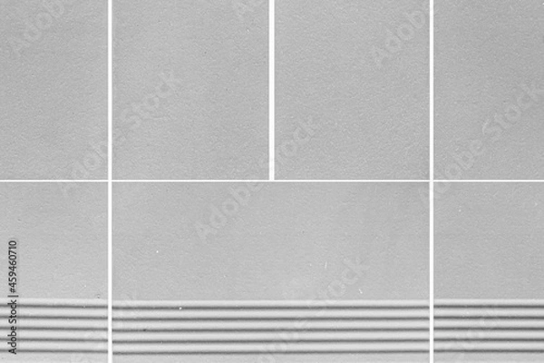 Fototapeta White granite tiled wall with vintage pattern texture and background seamless