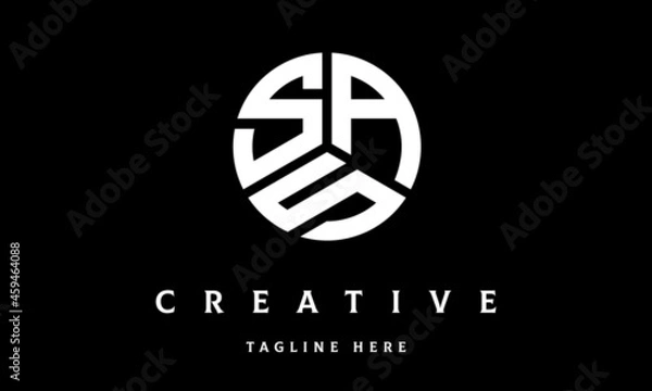 Fototapeta SAS creative circle three letter logo vector