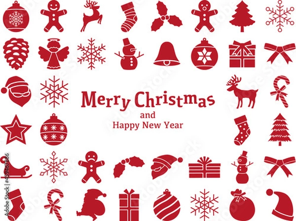 Fototapeta クリスマス　アイコンセット