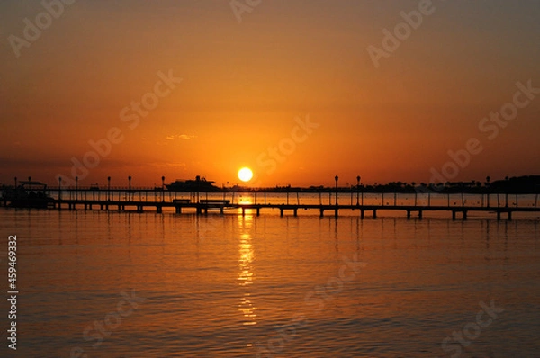 Fototapeta Tropical beach at sunset - nature background