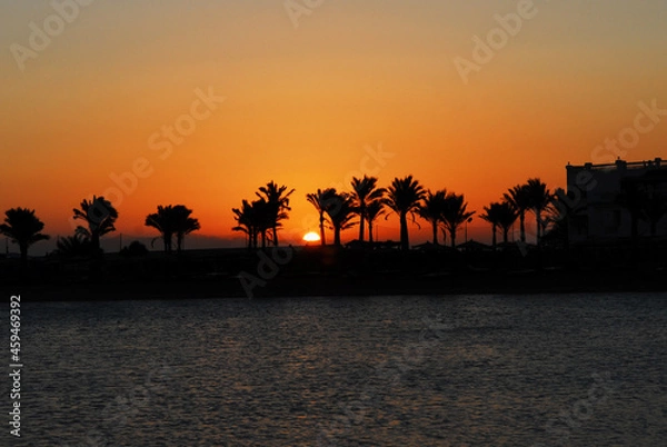 Fototapeta Tropical beach at sunset - nature background