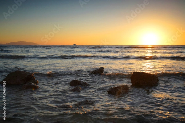 Obraz Tropical beach at sunset - nature background