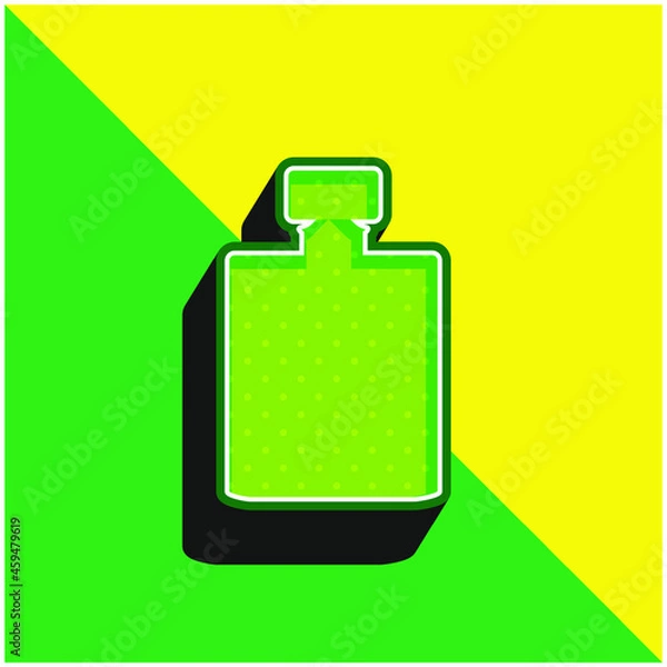 Fototapeta Bottle Black Shape Green and yellow modern 3d vector icon logo