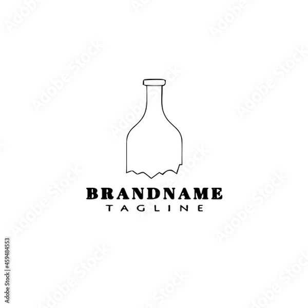 Fototapeta broken bottle logo icon design template vector