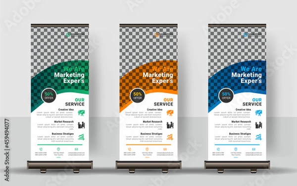 Obraz Corporate Roll-up Banners, Set of roll up banner, roll up banner, banner, Corporate banner design, Pop up banner design, Creative banner, Banner