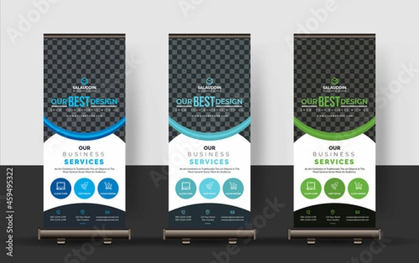 Obraz Corporate Roll-up Banners, Set of roll up banner, roll up banner, banner, Corporate banner design, Pop up banner design, Creative banner, Banner