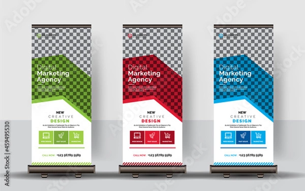 Obraz Corporate Roll-up Banners, Set of roll up banner, roll up banner, banner, Corporate banner design, Pop up banner design, Creative banner, Banner 