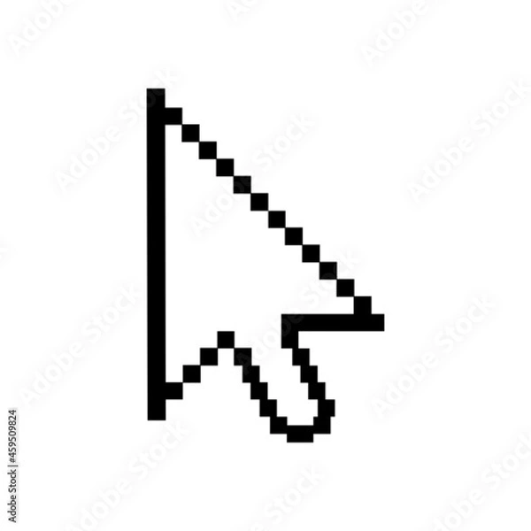 Fototapeta Pixel arrow cursor Icon. Vector illustration.