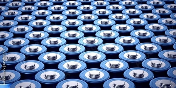 Obraz Pile of lithium batteries ordered. 