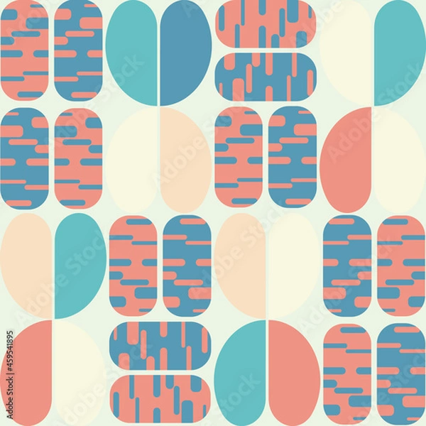 Obraz Modern geometric tulips elegant vector seamless pattern 