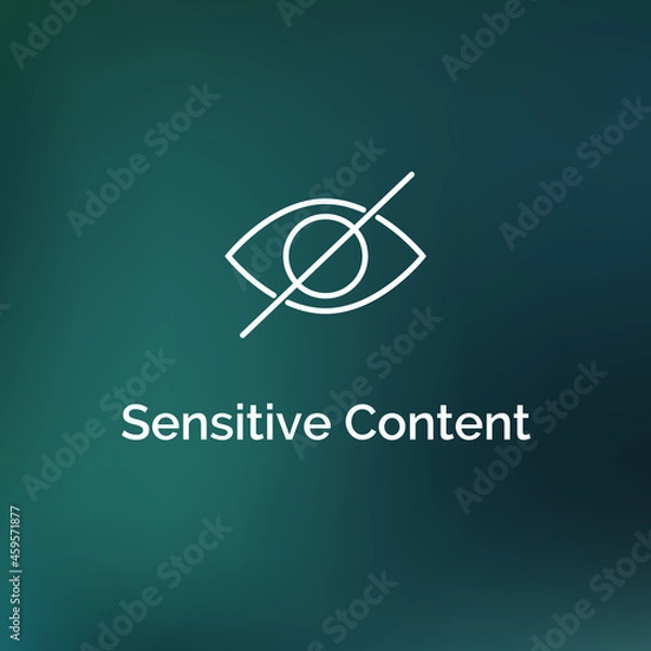 Obraz Sensitive content warning icon. Eye vector sensitive content explicit porn photo censored design media