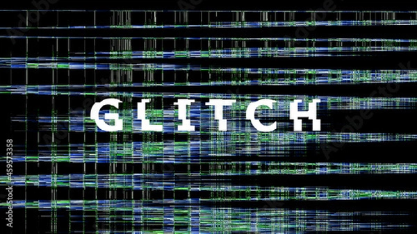 Fototapeta Glitch background. System crash. Broadcast error. Technical problem. 3D rendering.