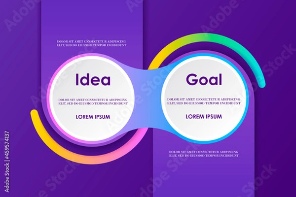 Obraz Modern template for infographics. Round frames. Banner for presentation. Vector illustration.  Template for business, presentation, training, strategy, banner, poster. EPS 10 