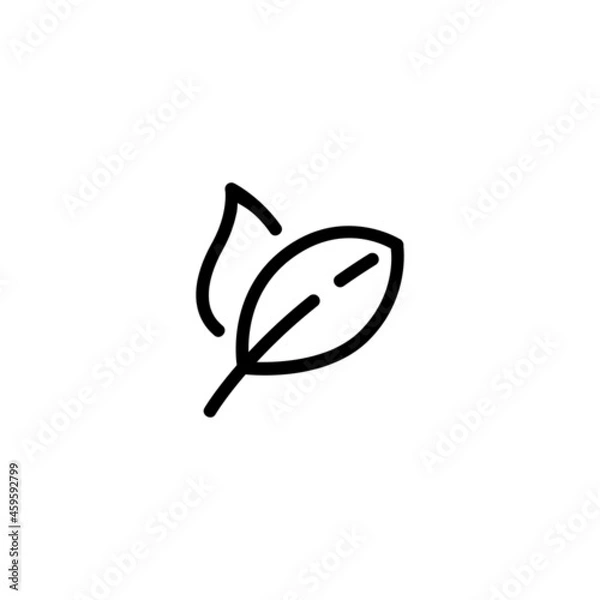Fototapeta Leaf Nature Monoline Symbol Icon Logo for Graphic Design, UI UX, Game, Android Software, and Website.