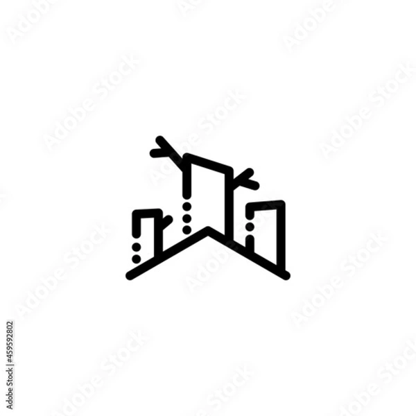 Fototapeta Deforestation Nature Monoline Symbol Icon Logo for Graphic Design, UI UX, Game, Android Software, and Website.