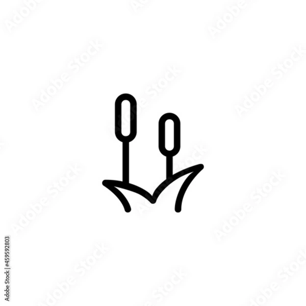Fototapeta Cattail Nature Monoline Symbol Icon Logo for Graphic Design, UI UX, Game, Android Software, and Website.