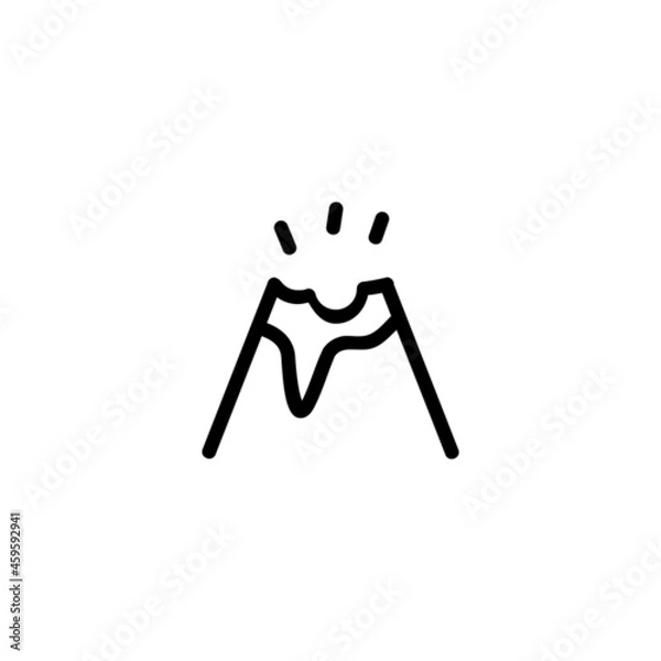 Fototapeta Lava Nature Monoline Symbol Icon Logo for Graphic Design, UI UX, Game, Android Software, and Website.