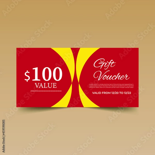 Fototapeta Red Gift Voucher Design Template