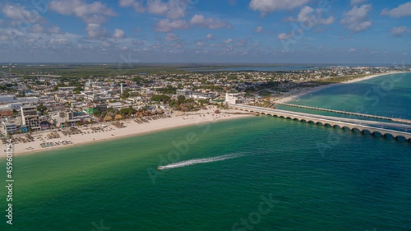 Fototapeta Progreso yucatán, méxico drone