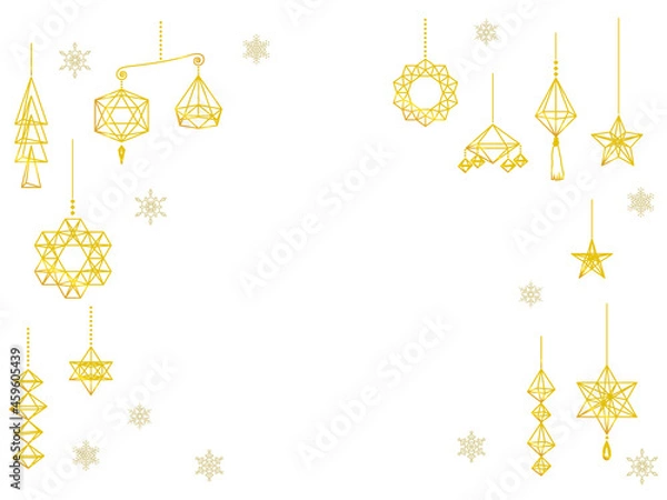 Obraz クリスマスのヒンメリ（フレーム真鍮）