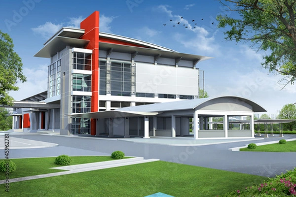 Fototapeta Renderowanie 3D architektury