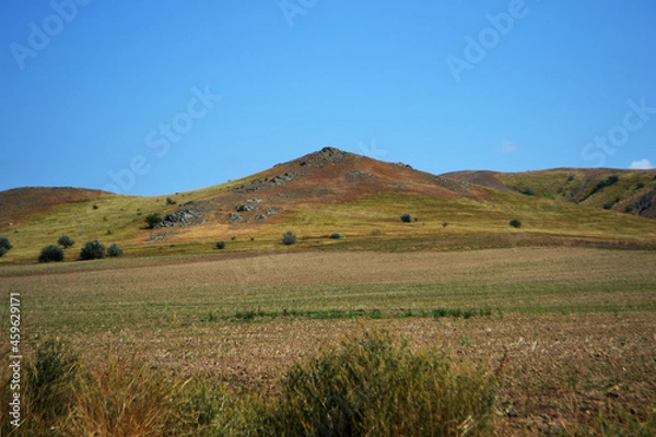 Fototapeta The splendid colors of nature in the central Dobrogea Plateau at the beginning of autumn
