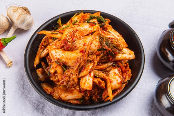 Obraz 신선한 재료로 만들어 밥과 먹어도 맛있고 고기와 함께 먹어도 맛있는 한국 겉절이 김치