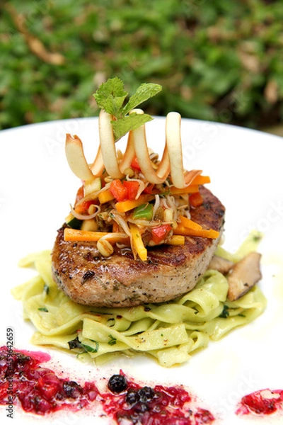 Obraz grilled steak with vegetables