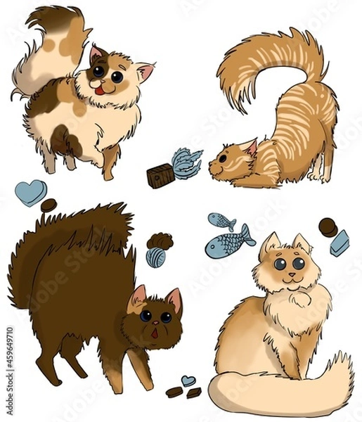 Fototapeta Cat stickers