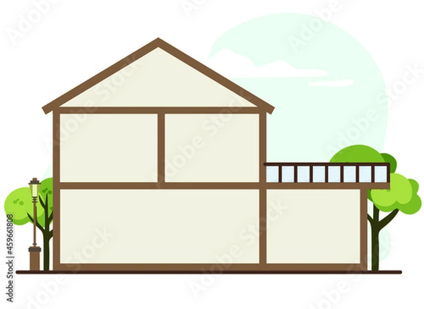 Obraz House in a cut. flat vector illustration