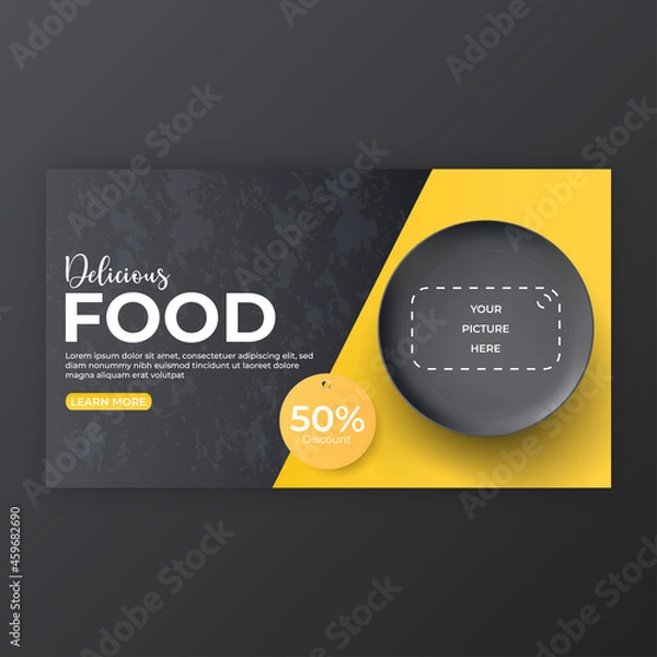 Obraz food menu and restaurant social media cover template for promotion