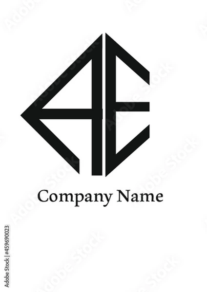 Fototapeta AE,EA,A,E abstract logo letters monograms.