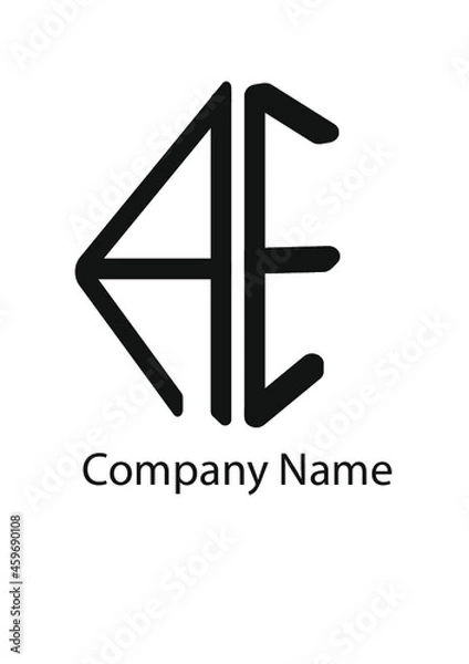 Fototapeta AE,EA,A,E abstract logo letters monograms.