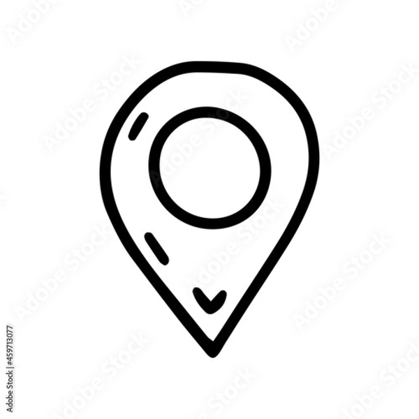 Fototapeta map pin line vector doodle simple icon