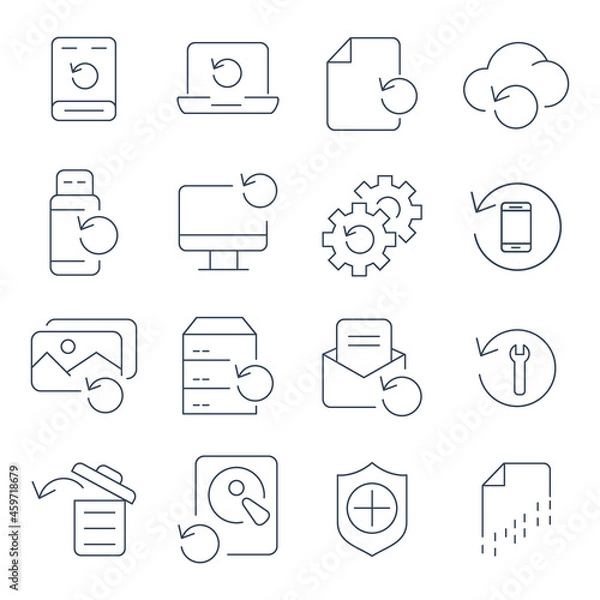 Fototapeta Recovery  icons set. Recovery  pack symbol vector elements for infographic web