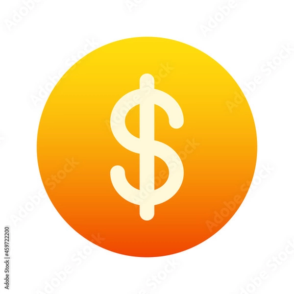Fototapeta Illustration vector graphic icon of Australia, United States Dollar currency. Gradient Style Icon. Vector illustration isolated on white background. Perfect for website or application design.
