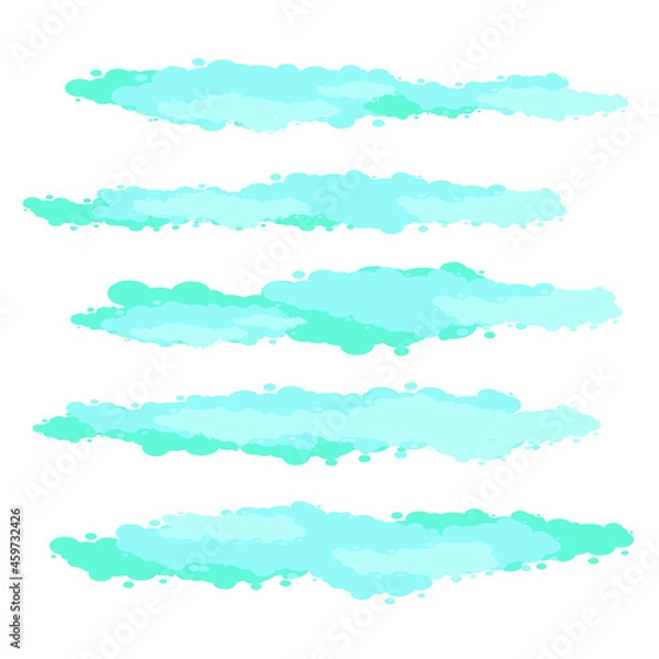 Fototapeta Set of cartoon clouds on a blue background. EPS10