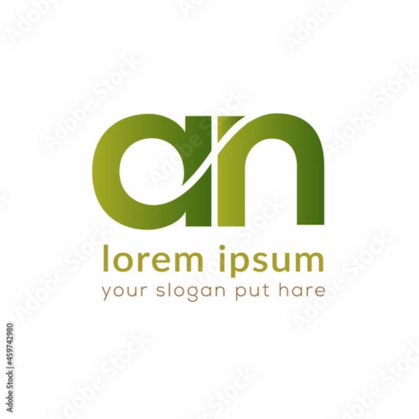 Fototapeta An letter logo design template vector 