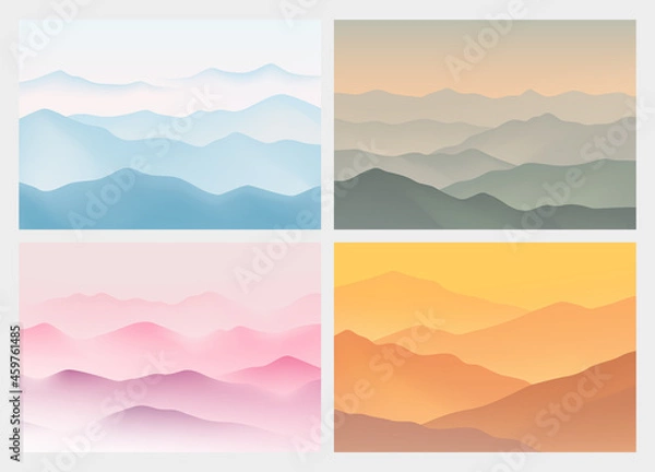 Obraz Landscape with mountains. Abstract background with modern gradient colors. 