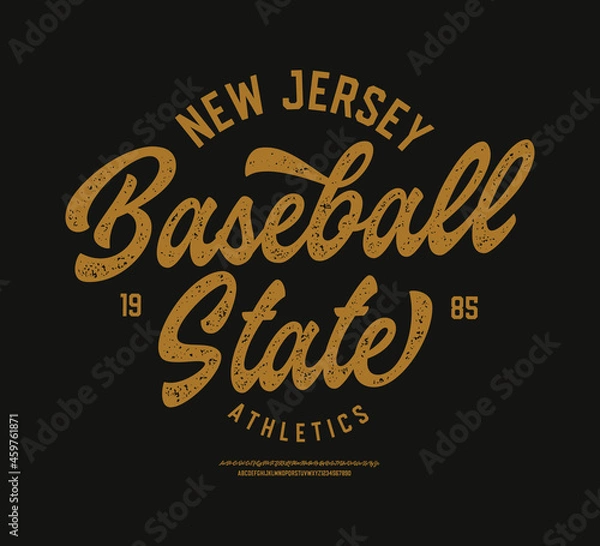 Obraz New Jersey. Badge with Original Script and Sans Serif Fonts. Vector Illustration