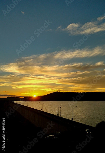 Obraz sunset over the river