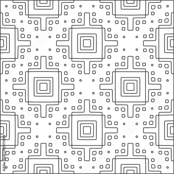 Obraz 
Vector pattern with symmetrical elements . Repeating geometric tiles from striped elements.