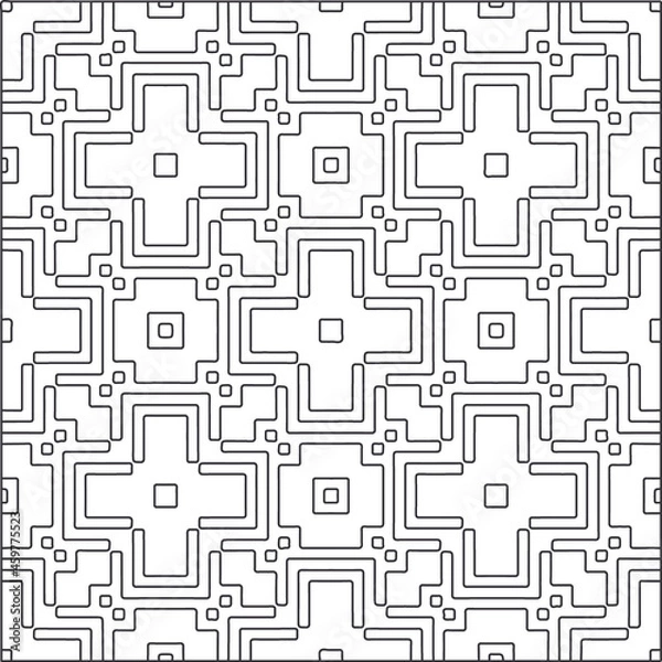 Obraz 
Vector pattern with symmetrical elements . Repeating geometric tiles from striped elements.