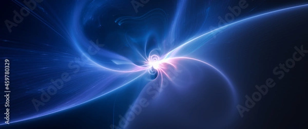 Obraz Neon colored glowing high energy singularity in space