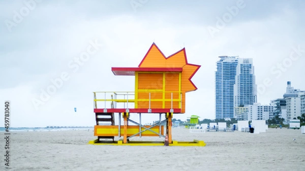 Obraz Orange Lifeguard Station Side