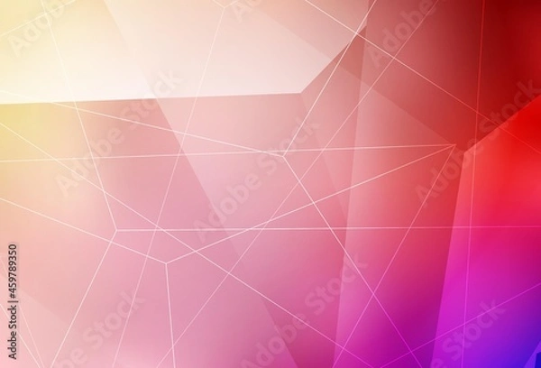 Fototapeta Light Red, Yellow vector background with triangles.